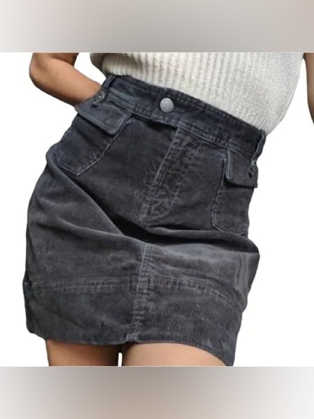 Patagonia Gray Organic Cotton Gray Corduroy Skirt Size 10